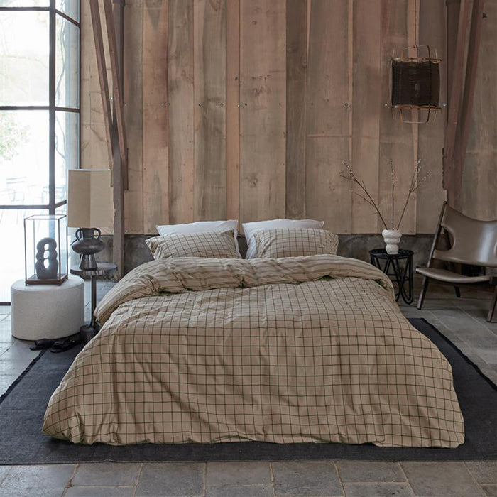 vtwonen Grid Dekbedovertrek 240 x 220 cm - Zand