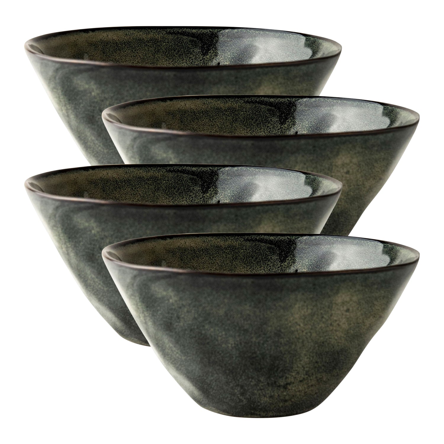 Dutch Rose Amsterdam Organic Kommen Ø 14 cm - Groen - 4 st.