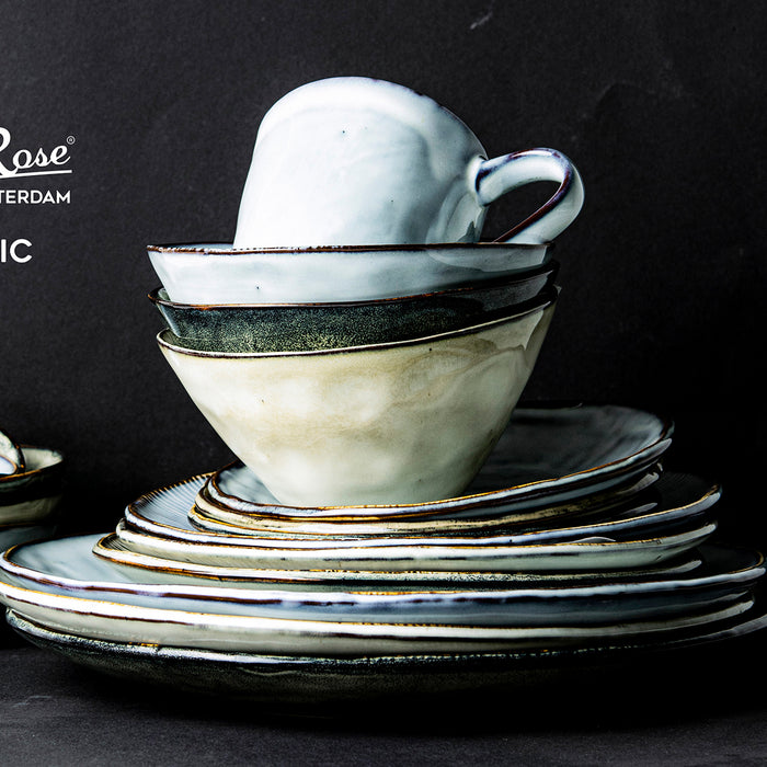 Dutch Rose Amsterdam Organic Kommen Ø 14 cm - Groen - 4 st.