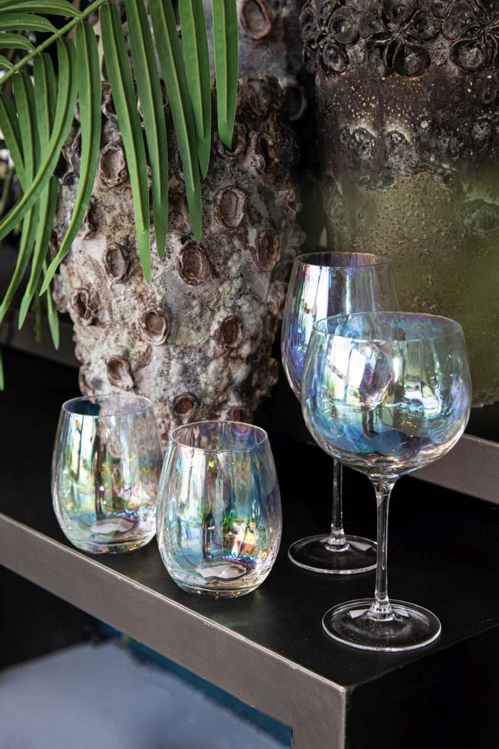 PTMD Kaylin Rode Wijnglas - H11 x Ø9 cm - Luster Glas - Transparant