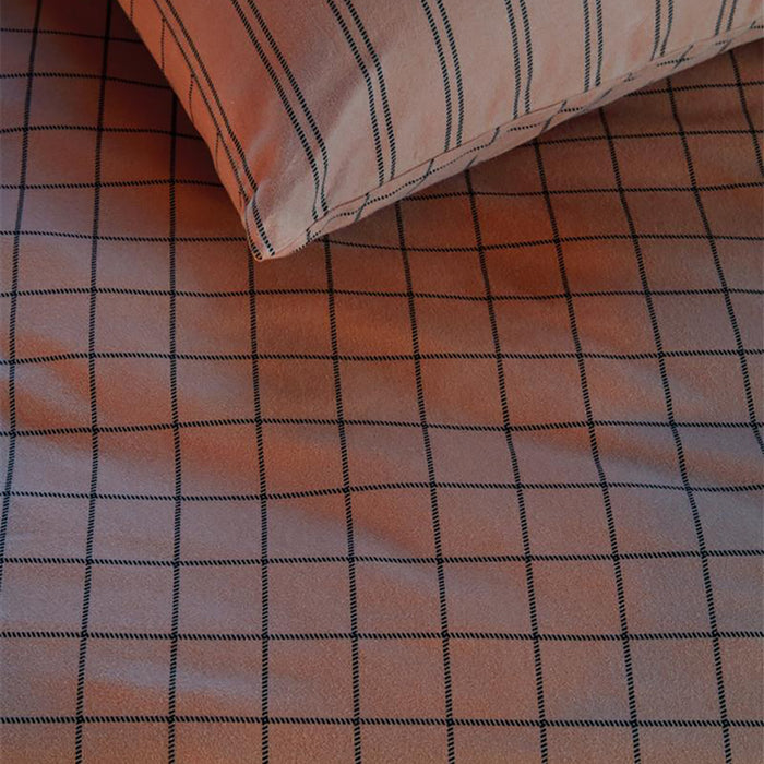 vtwonen Grid Dekbedovertrek 240 x 220 cm - Terra