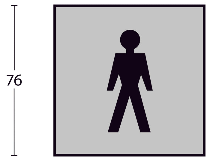 Intersteel Pictogram herentoilet zelfklevend vierkant rvs geborsteld