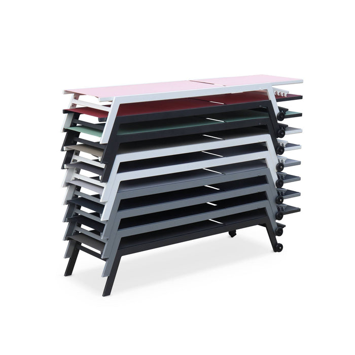 sweeek - Set verrijdbare aluminium ligbedden