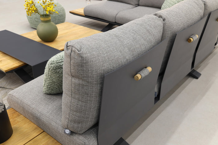 Suns Stockholm loungeset - Antraciet|teak - Light antracite