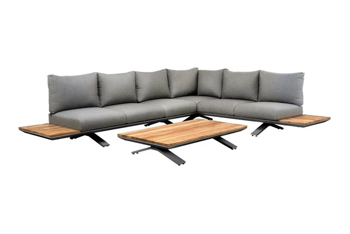 Suns Stockholm loungeset - Antraciet|teak - Light antracite