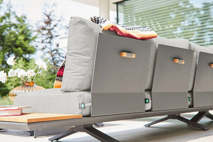 Suns Stockholm loungeset - Antraciet|teak - Light antracite