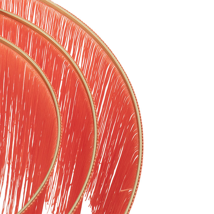 QAZQA Oosterse plafondlamp goud roze kap met franjes - Franxa