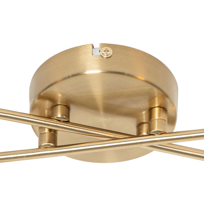 QAZQA Moderne plafondlamp goud 4-lichts met smoke glas - Athens