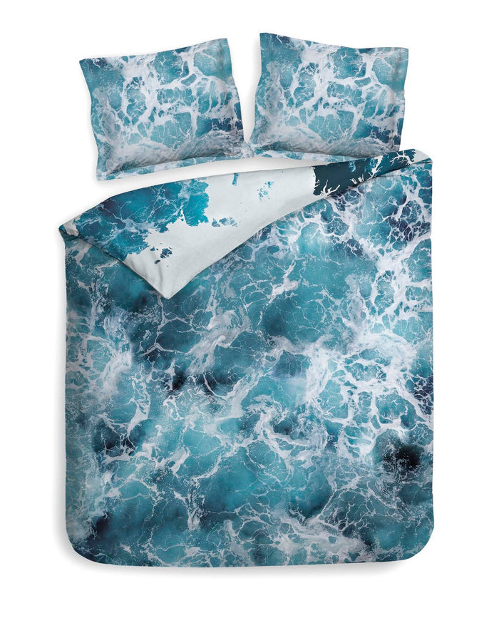 Heckett Lane Dekbedovertrek Katoen Satijn Camil - continent blue