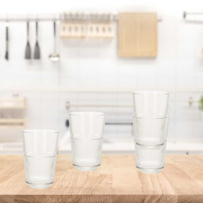Orange85 4 Drinkglazen 360 ml Transparant Glas Set van 4 Stapelbaar...