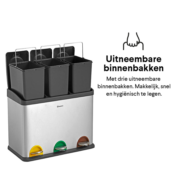 Homra Steps Three Pedaalemmer 45 Liter (3x15 Liter)