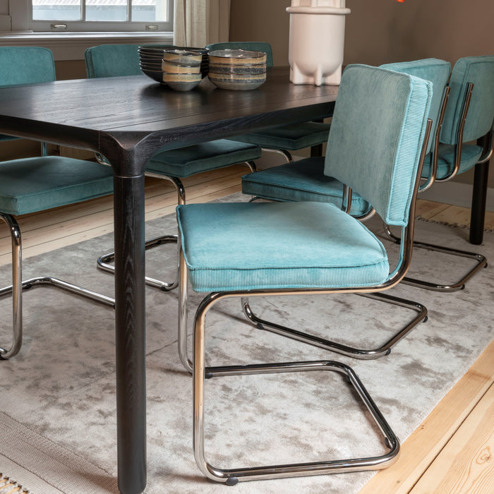 Zuiver Ridge Eetkamerstoel - Ribstof - Lichtblauw