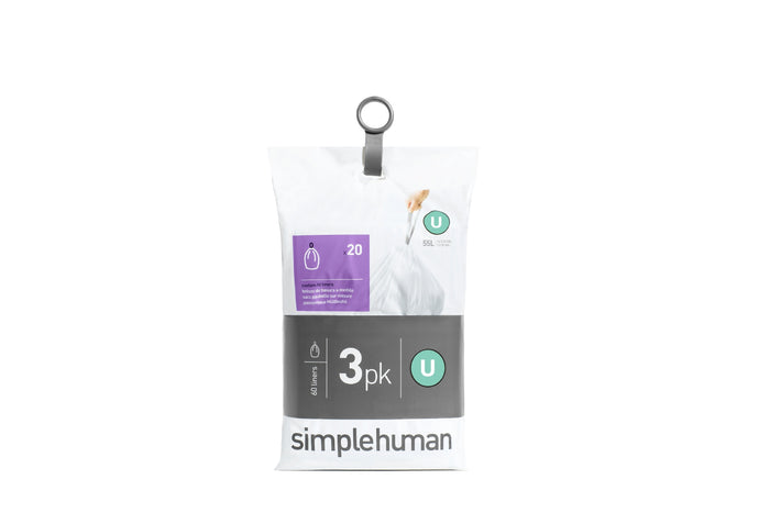 Simplehuman Code U Pocket Liners Afvalzakken 55 Liter - 60 zakken