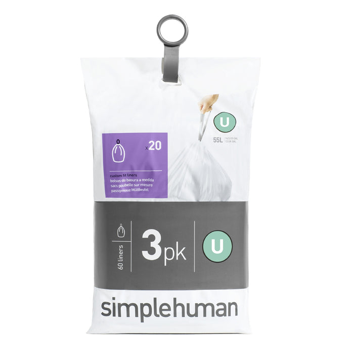Simplehuman Code U Pocket Liners Afvalzakken 55 Liter - 60 zakken