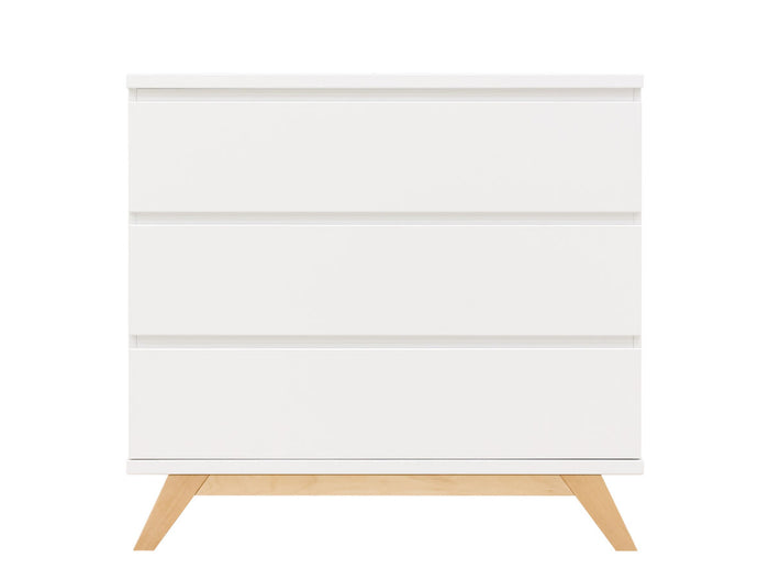 Bopita Lynn commode met 3 laden greeploos - Wit|Naturel
