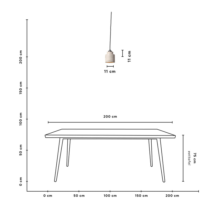 Zuiver Left Hanglamp Beton - Grijs