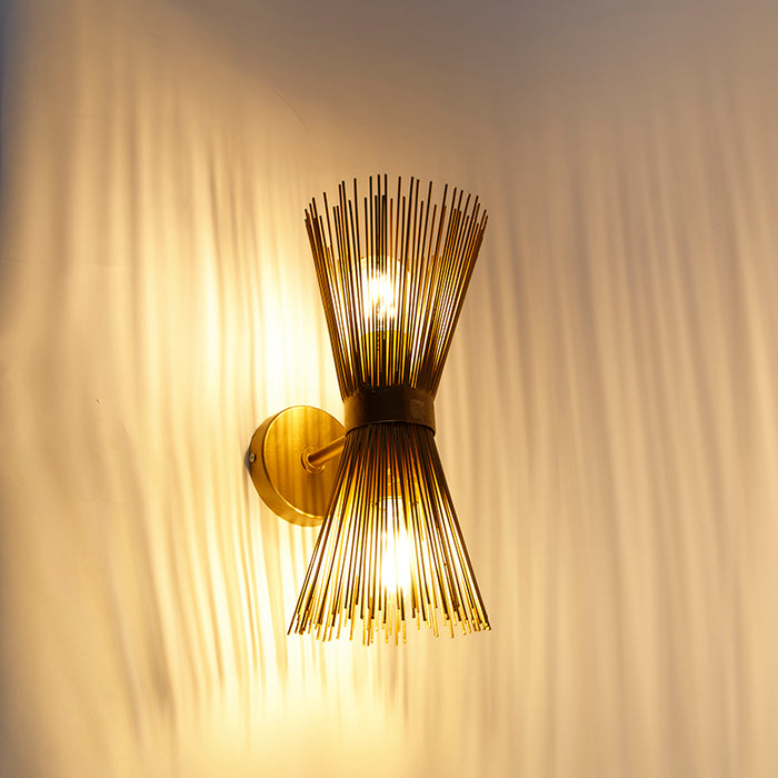 QAZQA Art Deco wandlamp goud 2-lichts - Broom