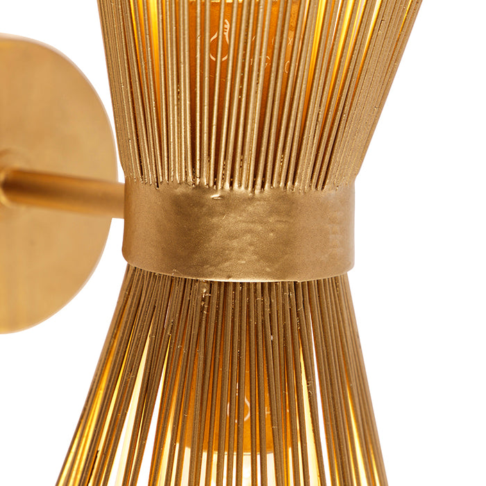 QAZQA Art Deco wandlamp goud 2-lichts - Broom