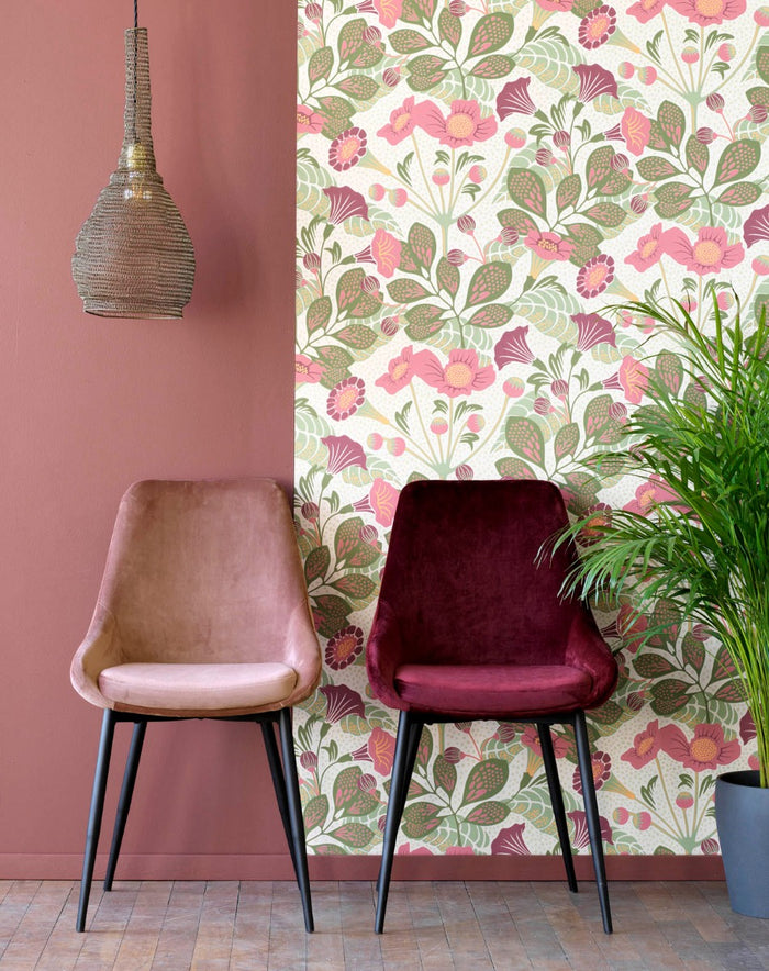 Rowico Sierra Velvet Eetkamerstoel - Set Van 2 - Roze Fluweel