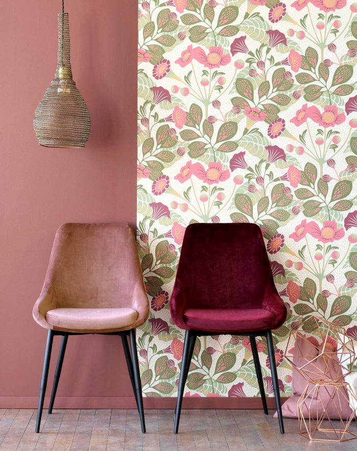 Rowico Sierra Velvet Eetkamerstoel - Set Van 2 - Roze Fluweel