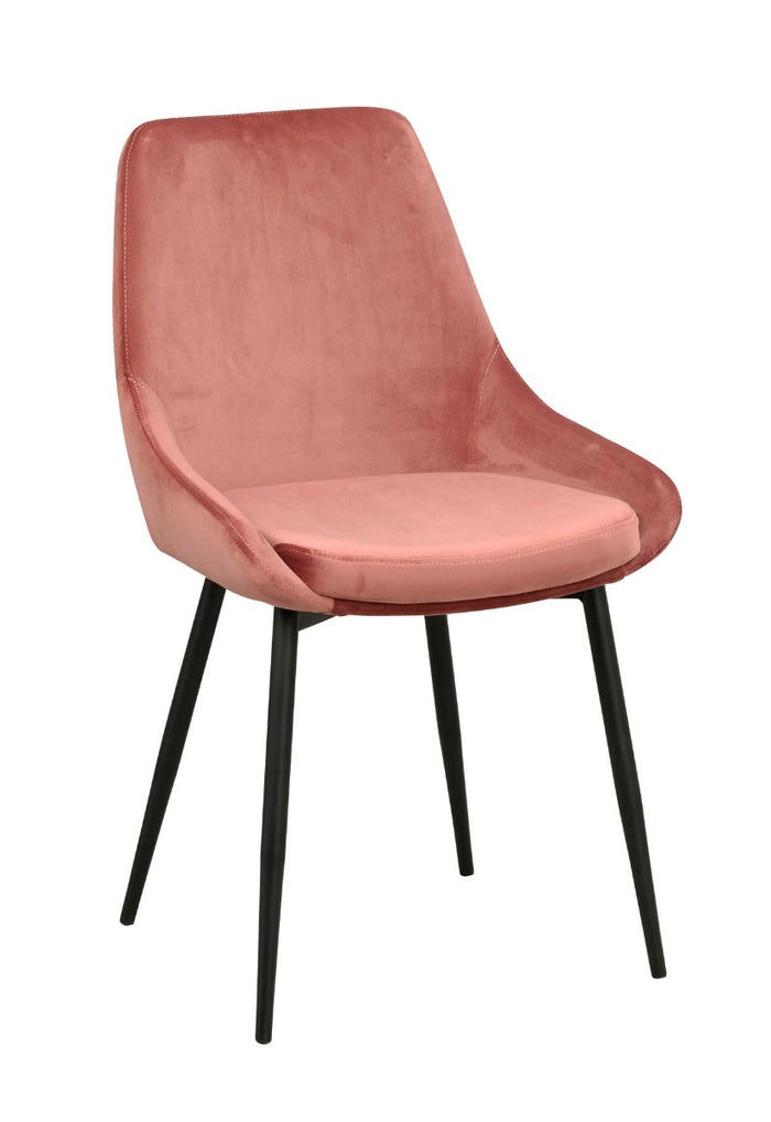 Rowico Sierra Velvet Eetkamerstoel - Set Van 2 - Roze Fluweel