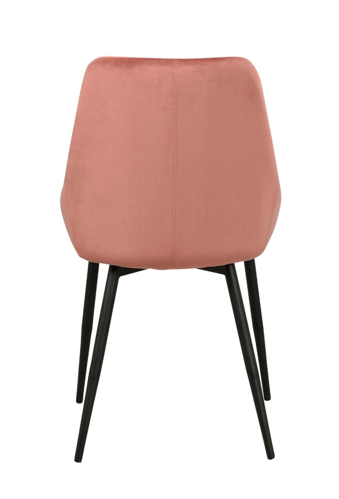 Rowico Sierra Velvet Eetkamerstoel - Set Van 2 - Roze Fluweel
