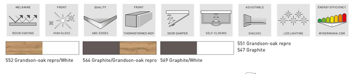 Germania Mauresa Badkamerkast Large Wit | Grijs