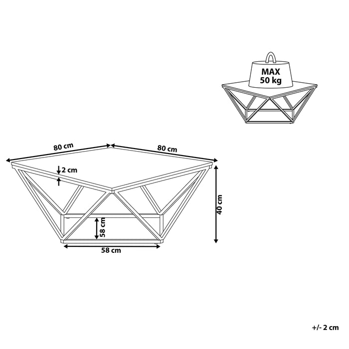 Beliani - MALIBU - Salontafel - Beige|Goud - MDF