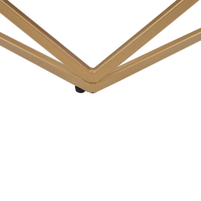 Beliani - MALIBU - Salontafel - Beige|Goud - MDF