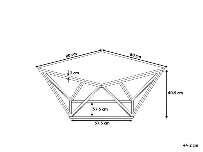 Beliani - MALIBU - Salontafel - Beige|Goud - MDF