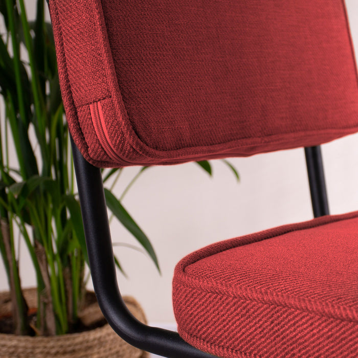 Dimehouse Industriële eetkamerstoel Remo rood