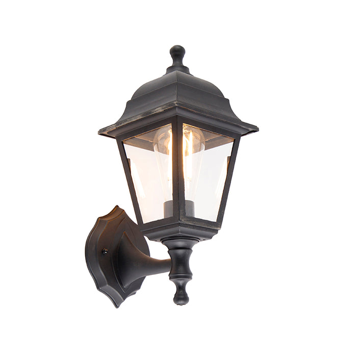 QAZQA Klassieke buiten wandlamp zwart IP44 - Capital