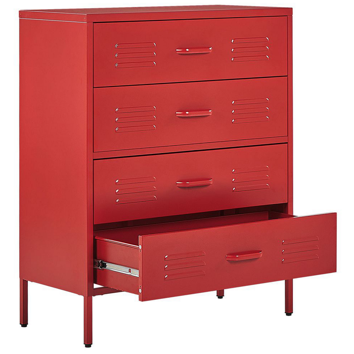 Beliani - ENAGO - Commode - Rood - Staal