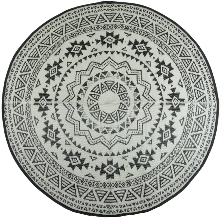 Esschert Design Buitenkleed 180 cm zwart en wit OC18