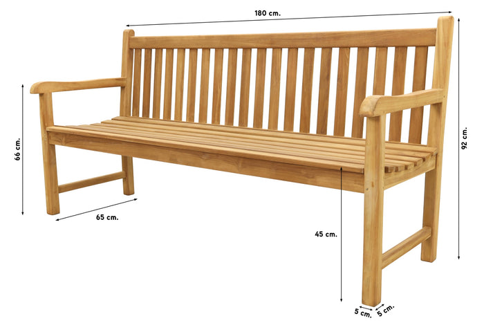 VDG Teak houten tuinbank Bison - 180 cm.