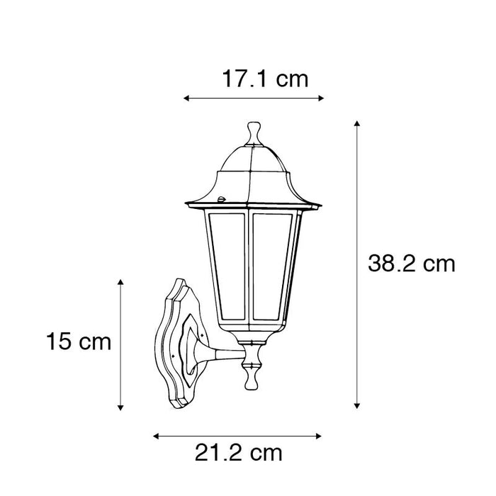 QAZQA Klassieke buiten wandlamp zwart met bewegingssensor - New Haven