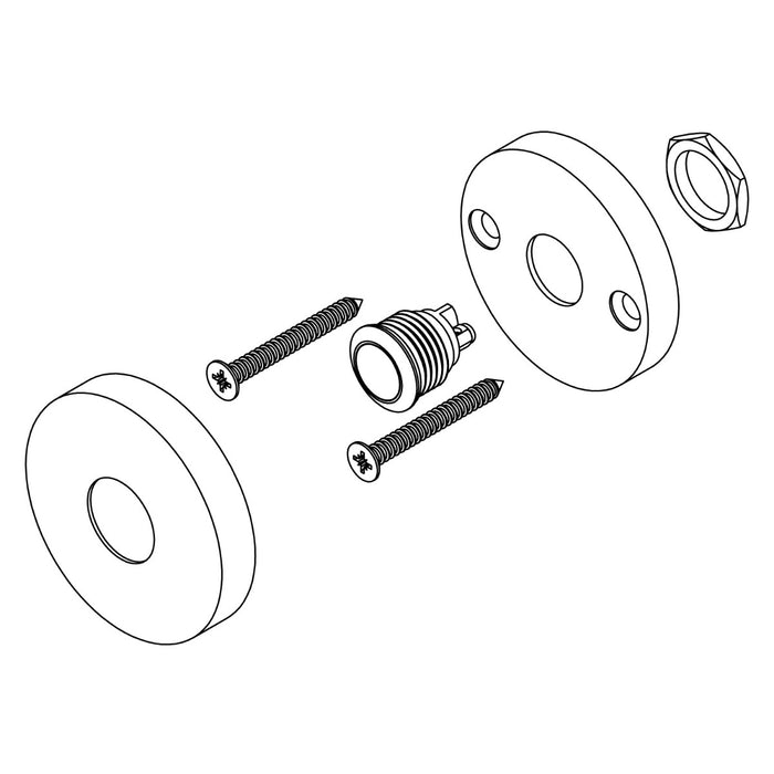 Intersteel Deurbel rond verdekt ø53x10 rvs geborsteld