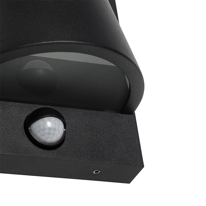 QAZQA Buiten wandlamp zwart IP44 met bewegingsmelder - Femke