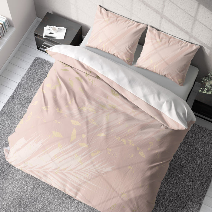 Y-NOT Roze Bladeren Dekbedovertrek 240 x 220 cm