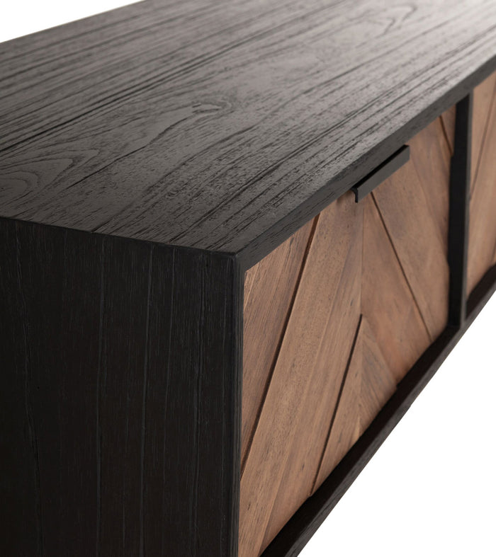 24Designs Criss Cross Sidetable - B120 X L40 X H78 Cm - Zwart|Bruin