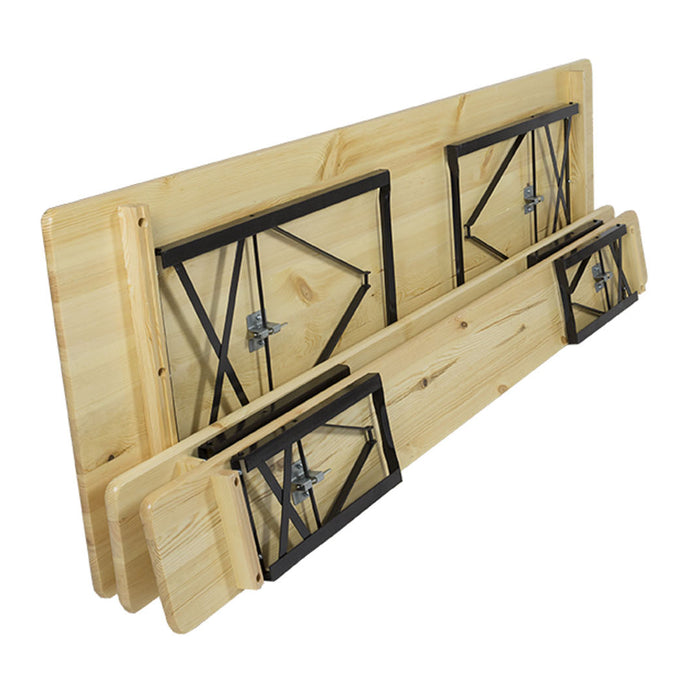 Inklapbare picknickset Berlijn 200 cm 3-laags blanke lak