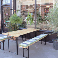 Inklapbare picknickset Berlijn 200 cm 3-laags blanke lak