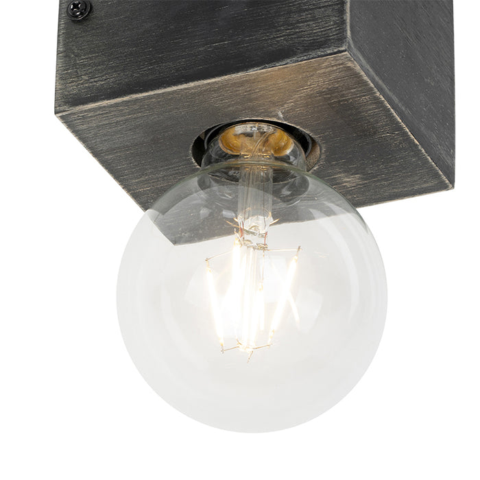 QAZQA Landelijke wandlamp zwart hout - Bloc