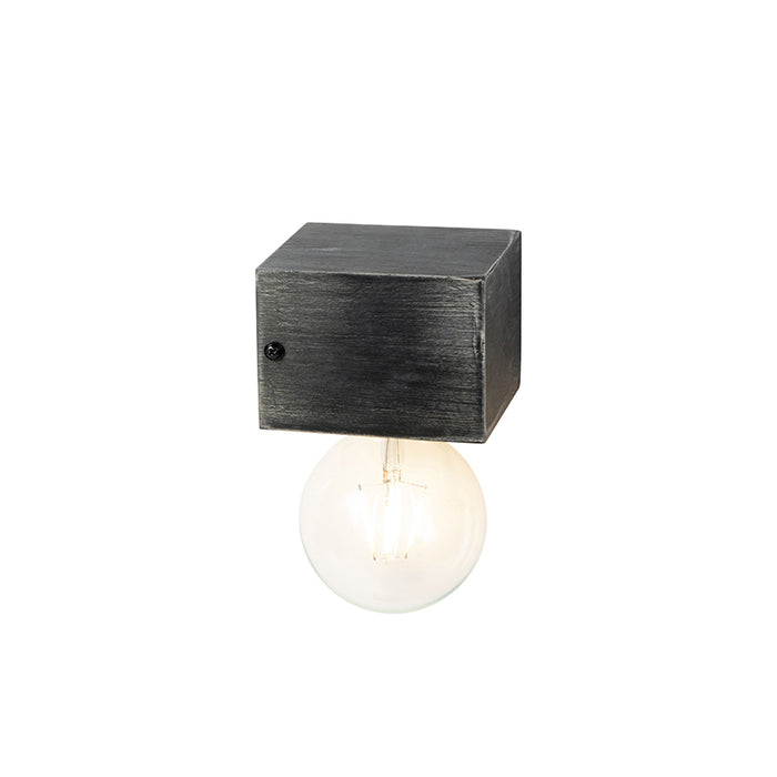 QAZQA Landelijke wandlamp zwart hout - Bloc