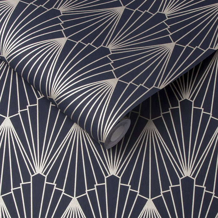 Graham & Brown vliesbehang Rene Nightfall blauw