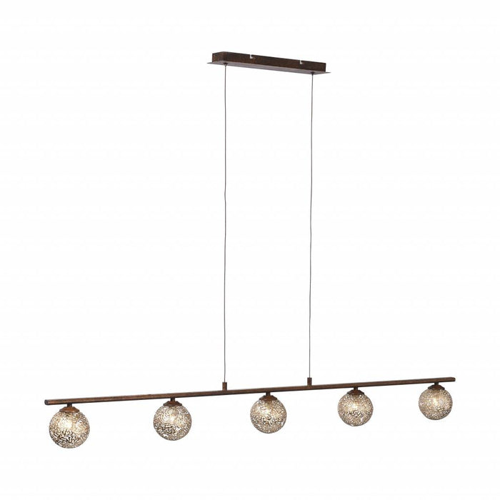 Paul Neuhaus Hanglamp GRETA Roest 5 Lichts