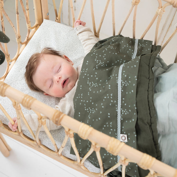 Noppies Tiny Dot Ledikant Hoeslaken - Jet Stream