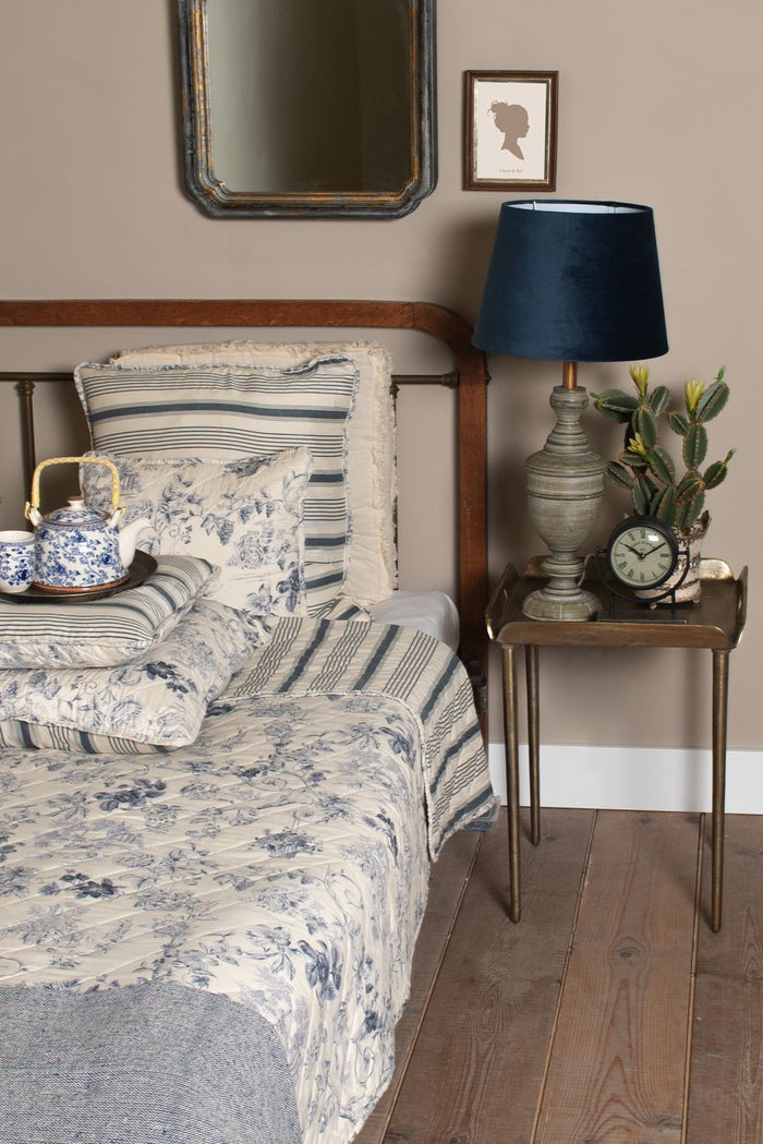 Clayre & Eef Theepot met Filter 800 ml Blauw Porselein Bloemen