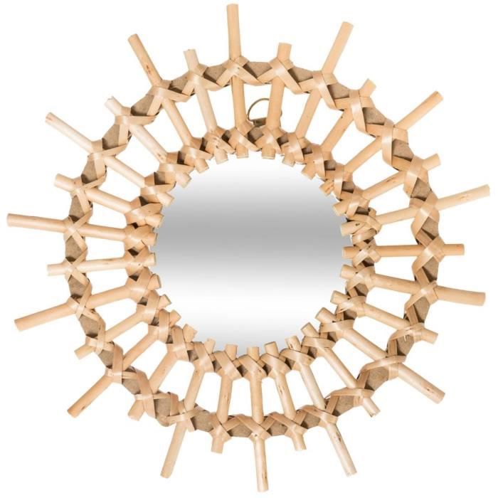 ATMOSPHERA Zonnespiegel rotan - Ø 28 cm - Beige