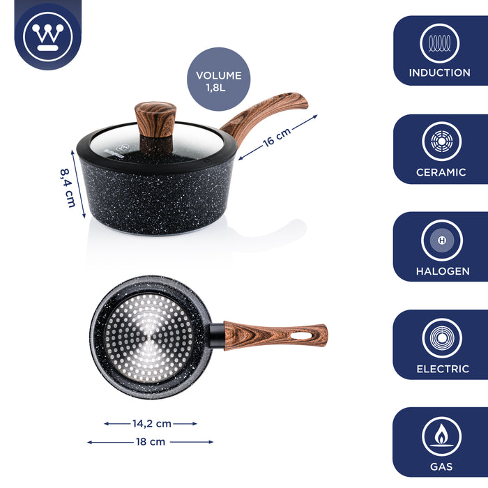 Westinghouse Steelpan  18 cm Black Marble Wood